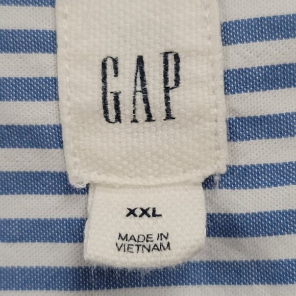 GAP Ladies Blue & White Striped Shirt Dress XXL- with Bell Sleeves - Picture 4 of 12